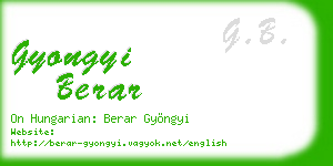 gyongyi berar business card
